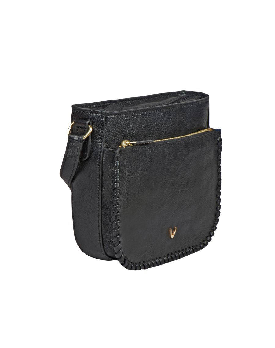Valonia 03 Black Leather Sling Bag