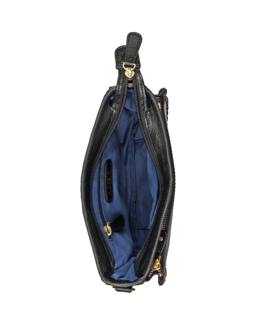Valonia 03 Black Leather Sling Bag