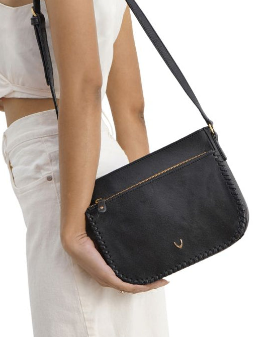Valonia 03 Black Leather Sling Bag