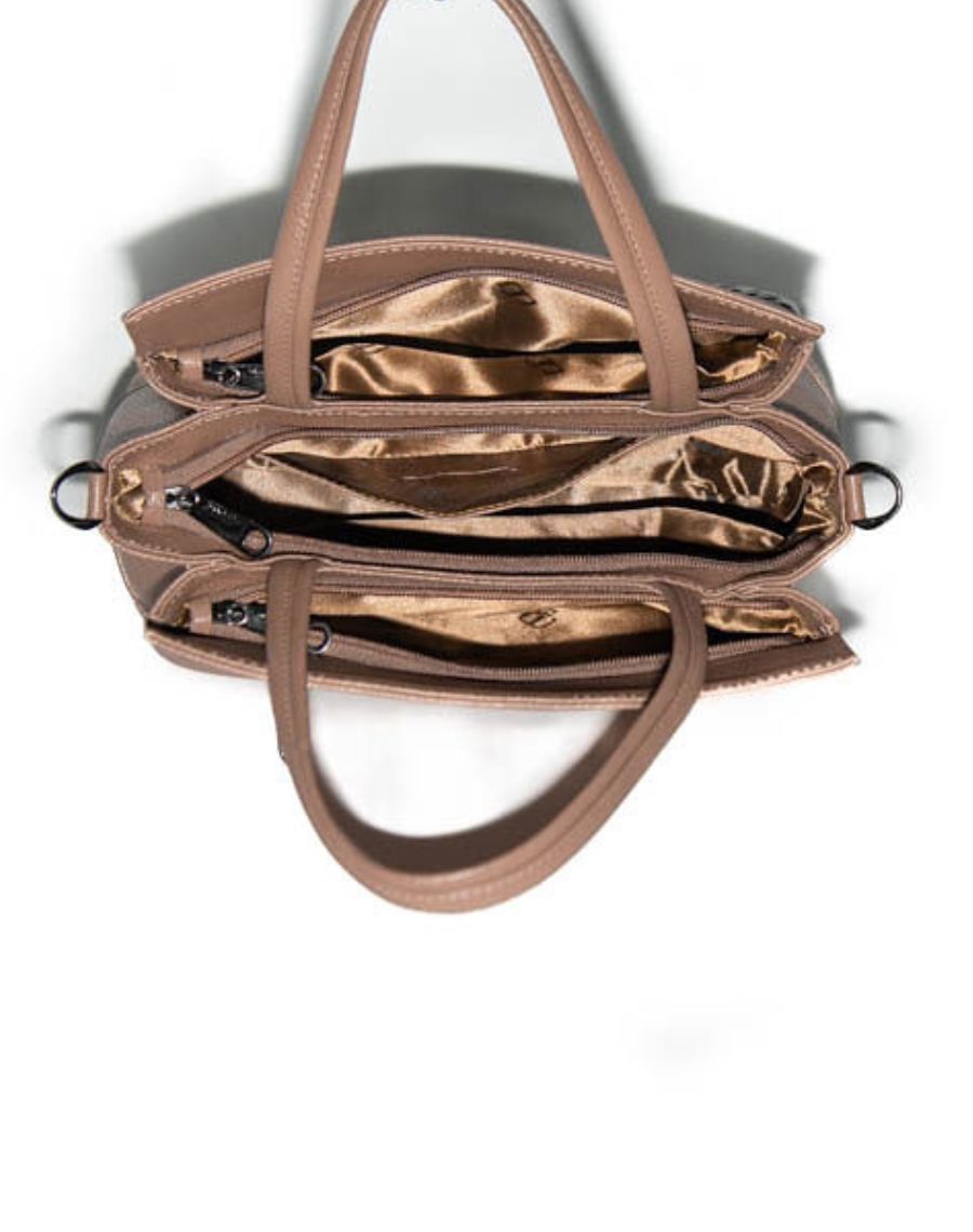 Structured bag with shoulder strap