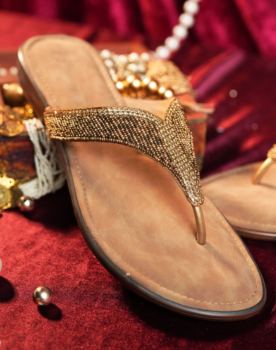 Flat Sandal - Beaded Thong