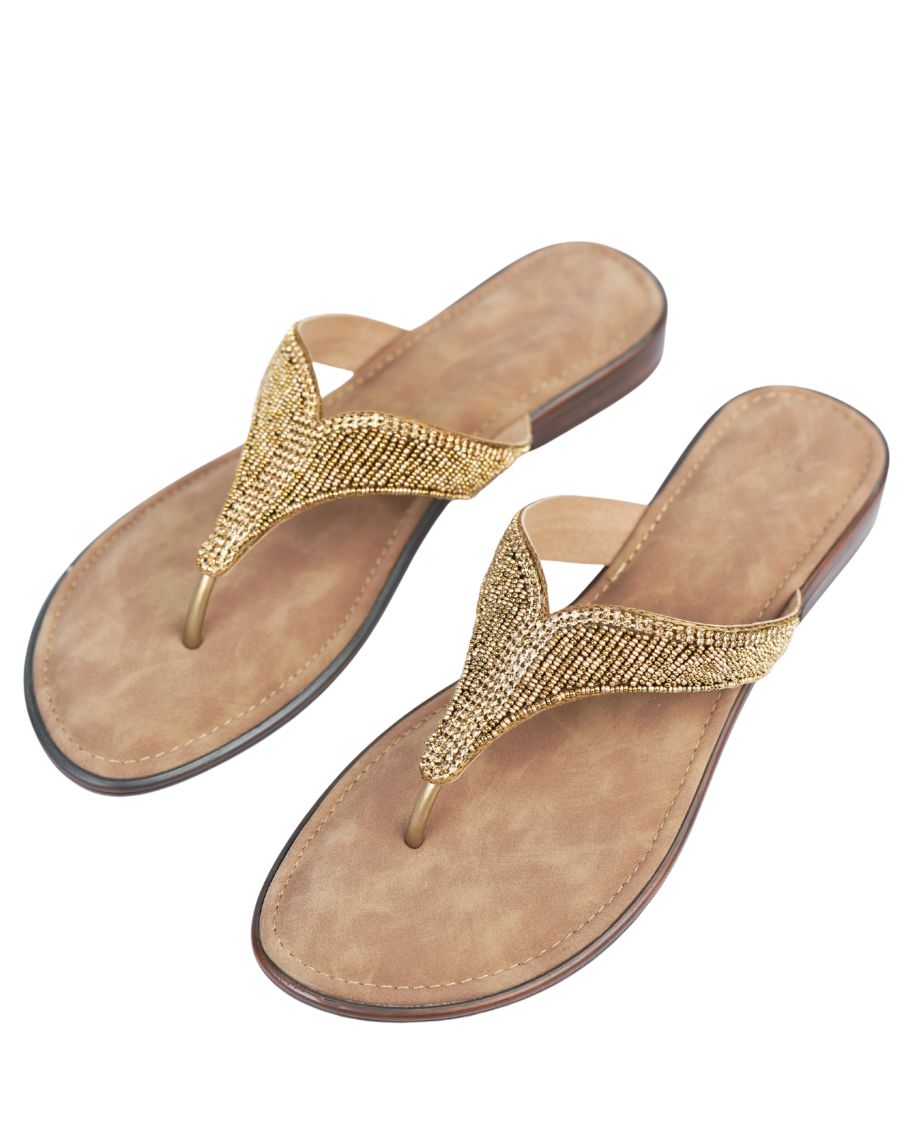 Flat Sandal - Beaded Thong