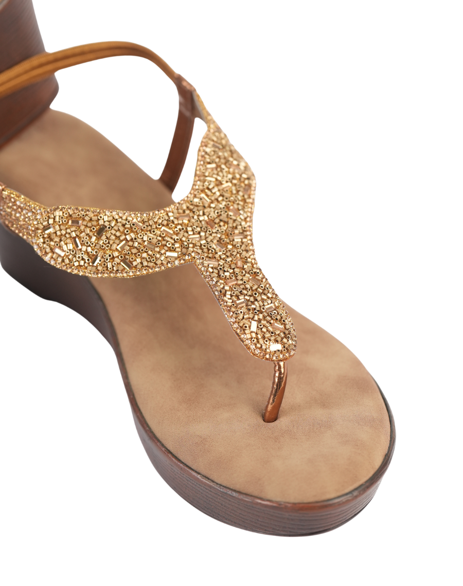 Sandal Mid Wedge - Shiny Backstrap