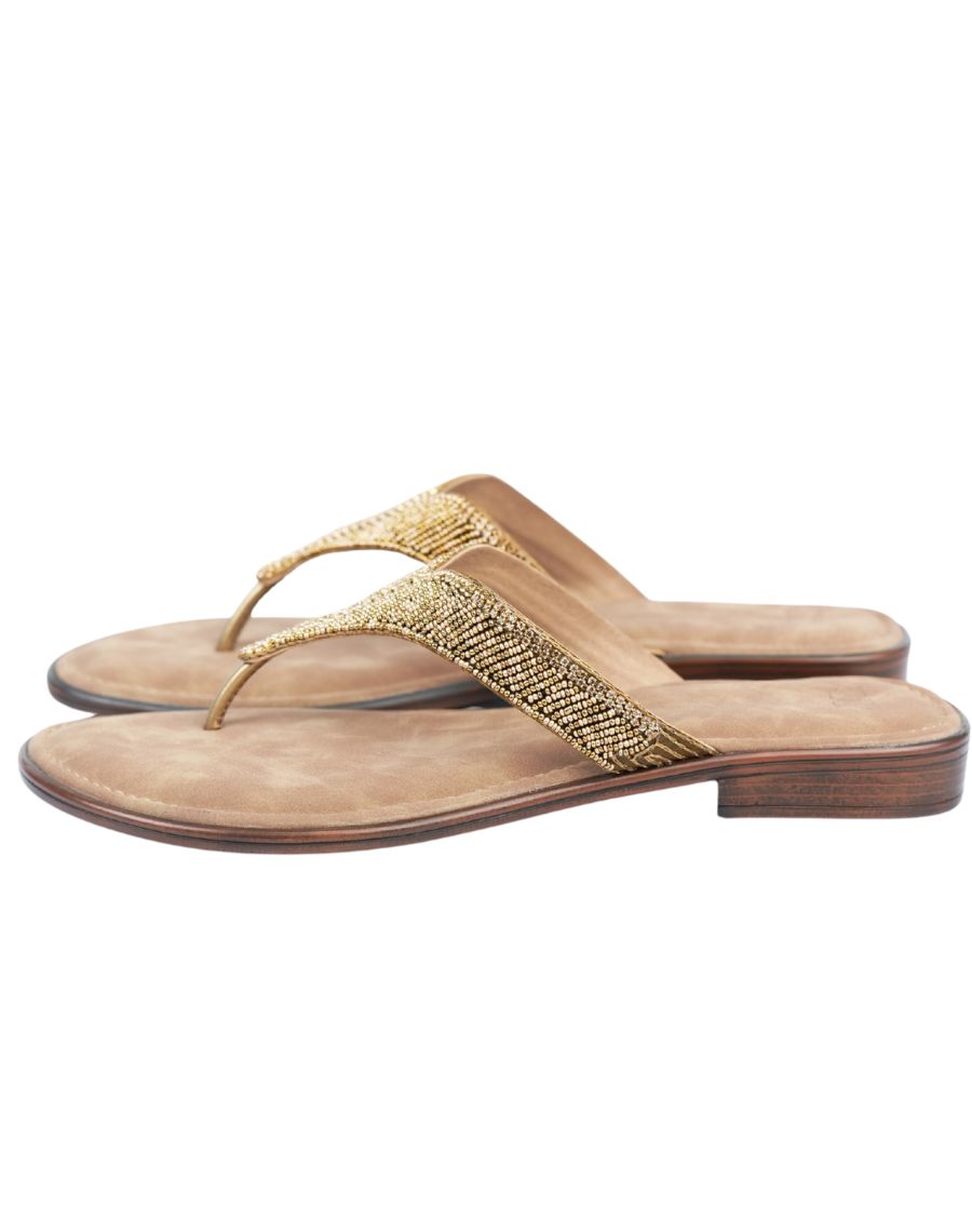 Flat Sandal - Beaded Thong