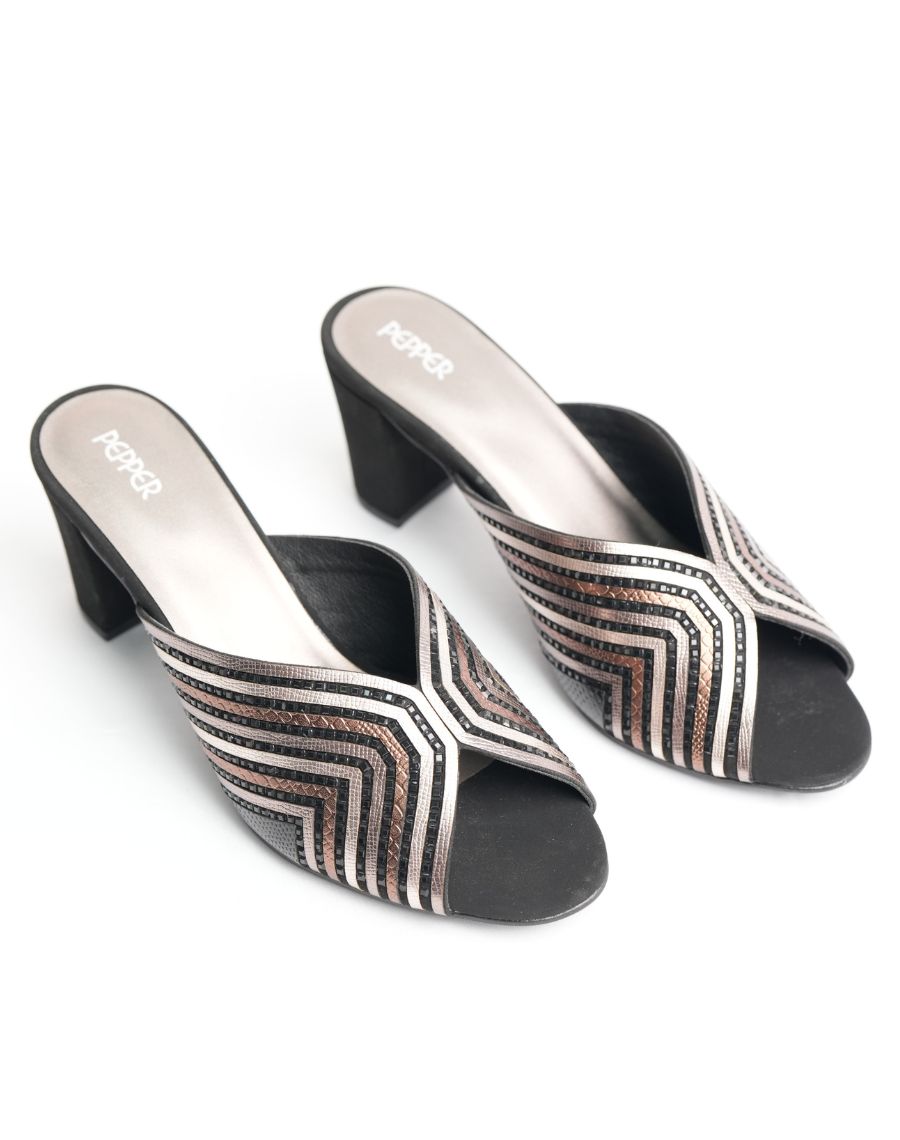 Mid Heel Sandal - Shiny Slider