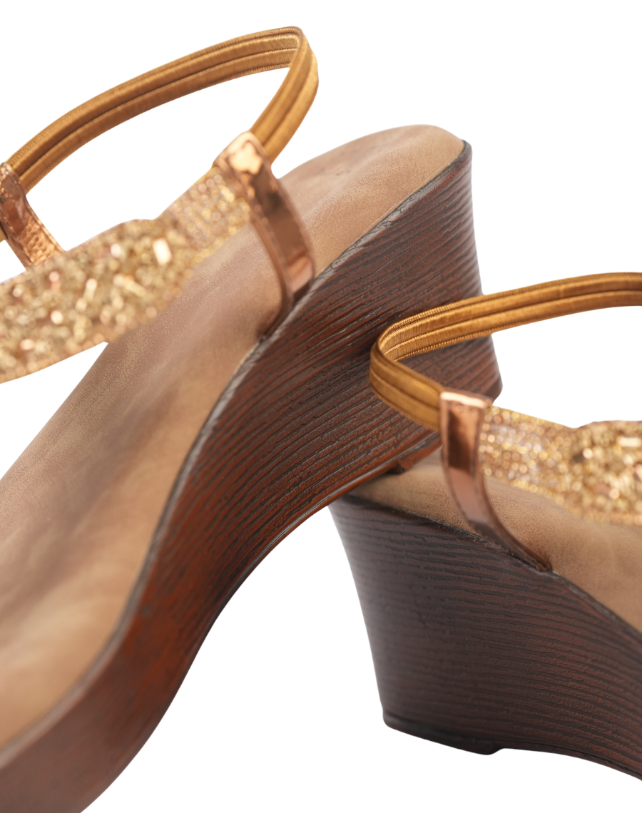 Sandal Mid Wedge - Shiny Backstrap