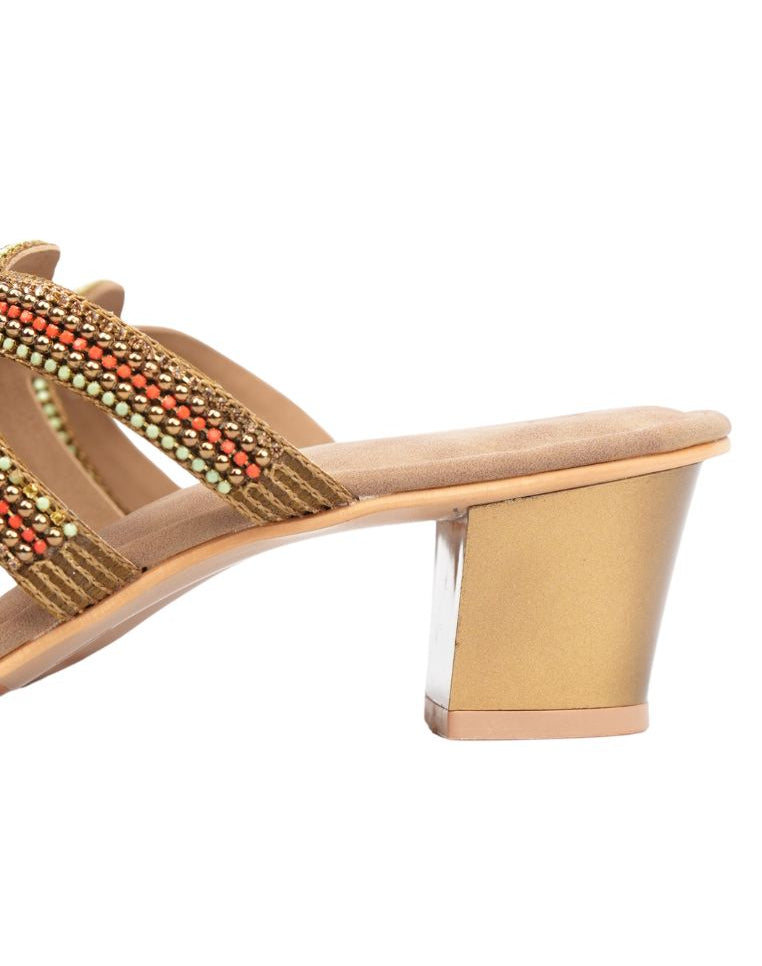 Midheel Sandal - Multi Beaded