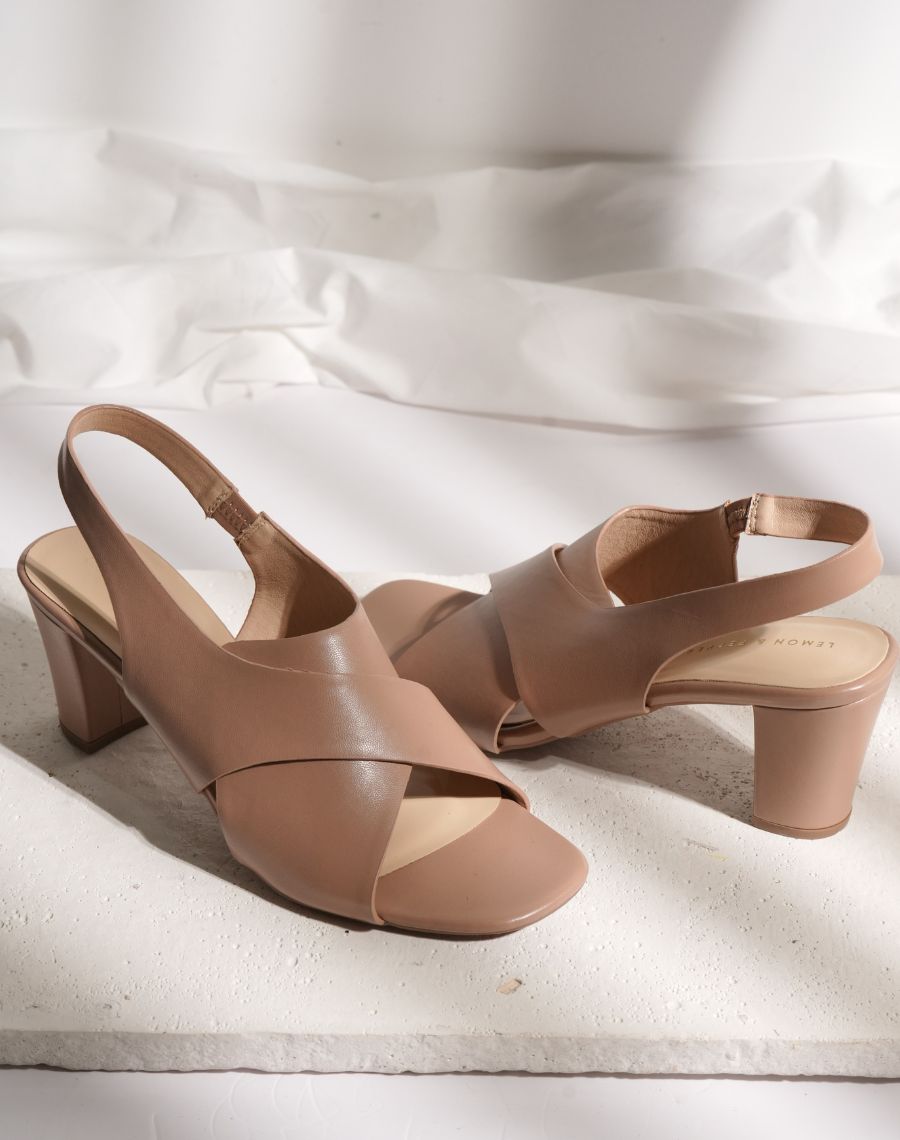 Mid heel Sandal - Cross Back Strap