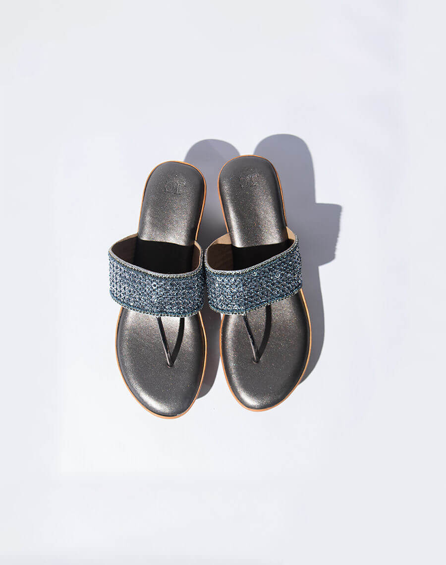 Wedge sequined upper