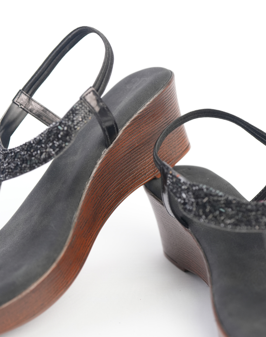 Sandal Mid Wedge - Shiny Backstrap