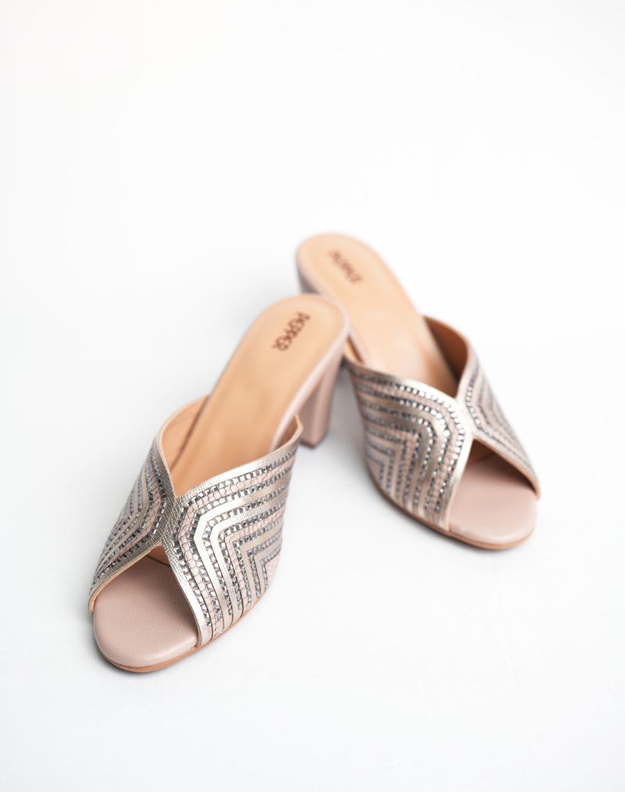 Mid Heel Sandal - Shiny Slider
