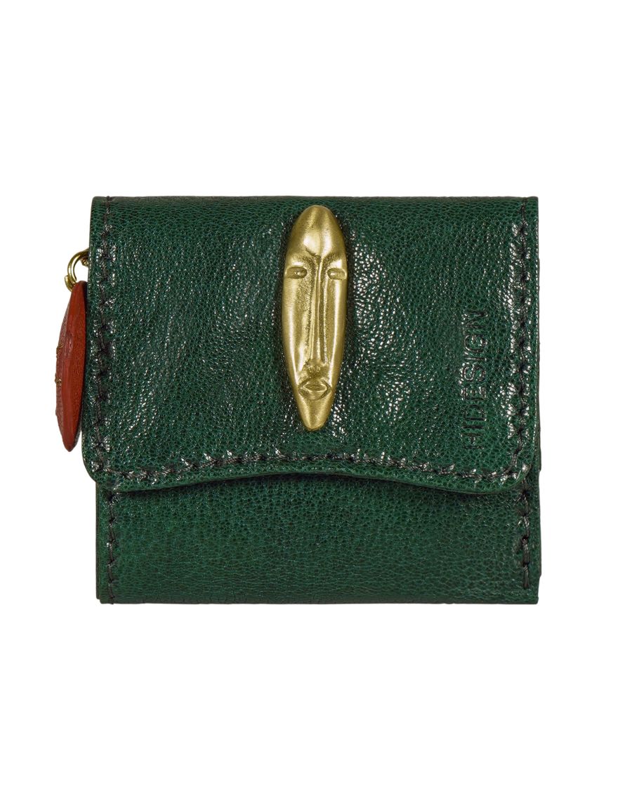 Pharaoh W1 Green Leather Trifold Wallet