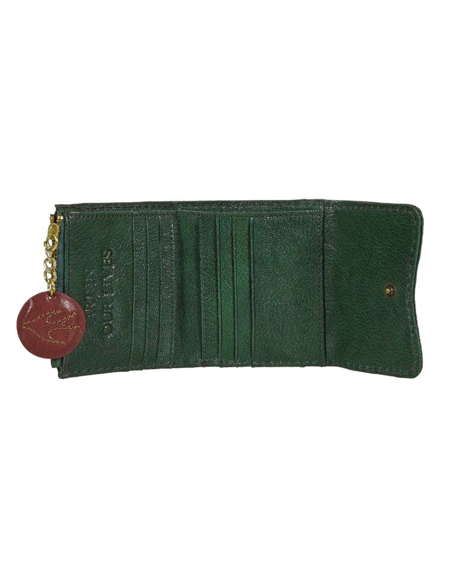 Pharaoh W1 Green Leather Trifold Wallet