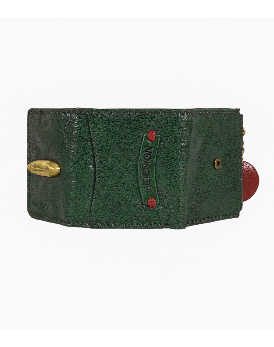 Pharaoh W1 Green Leather Trifold Wallet