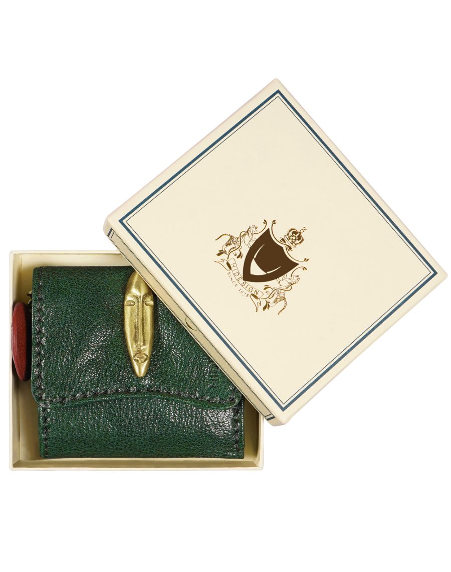 Pharaoh W1 Green Leather Trifold Wallet
