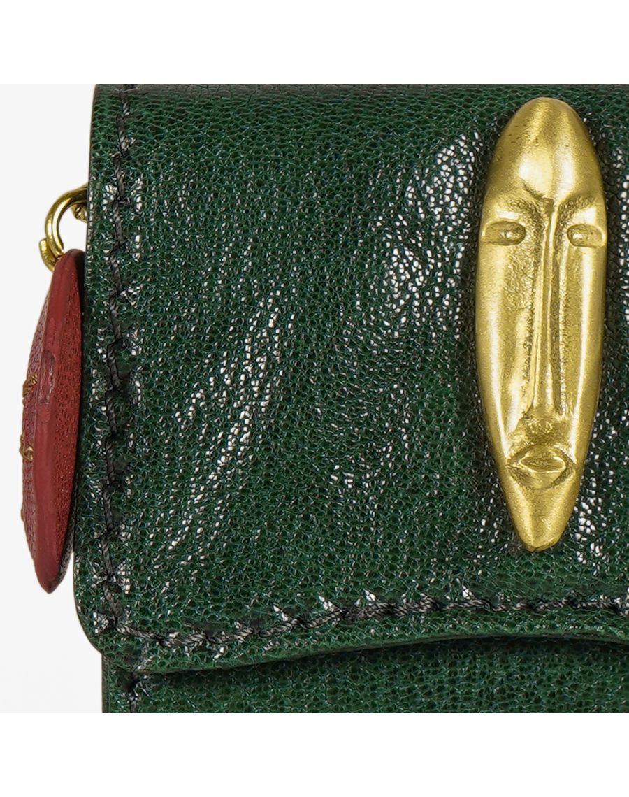 Pharaoh W1 Green Leather Trifold Wallet