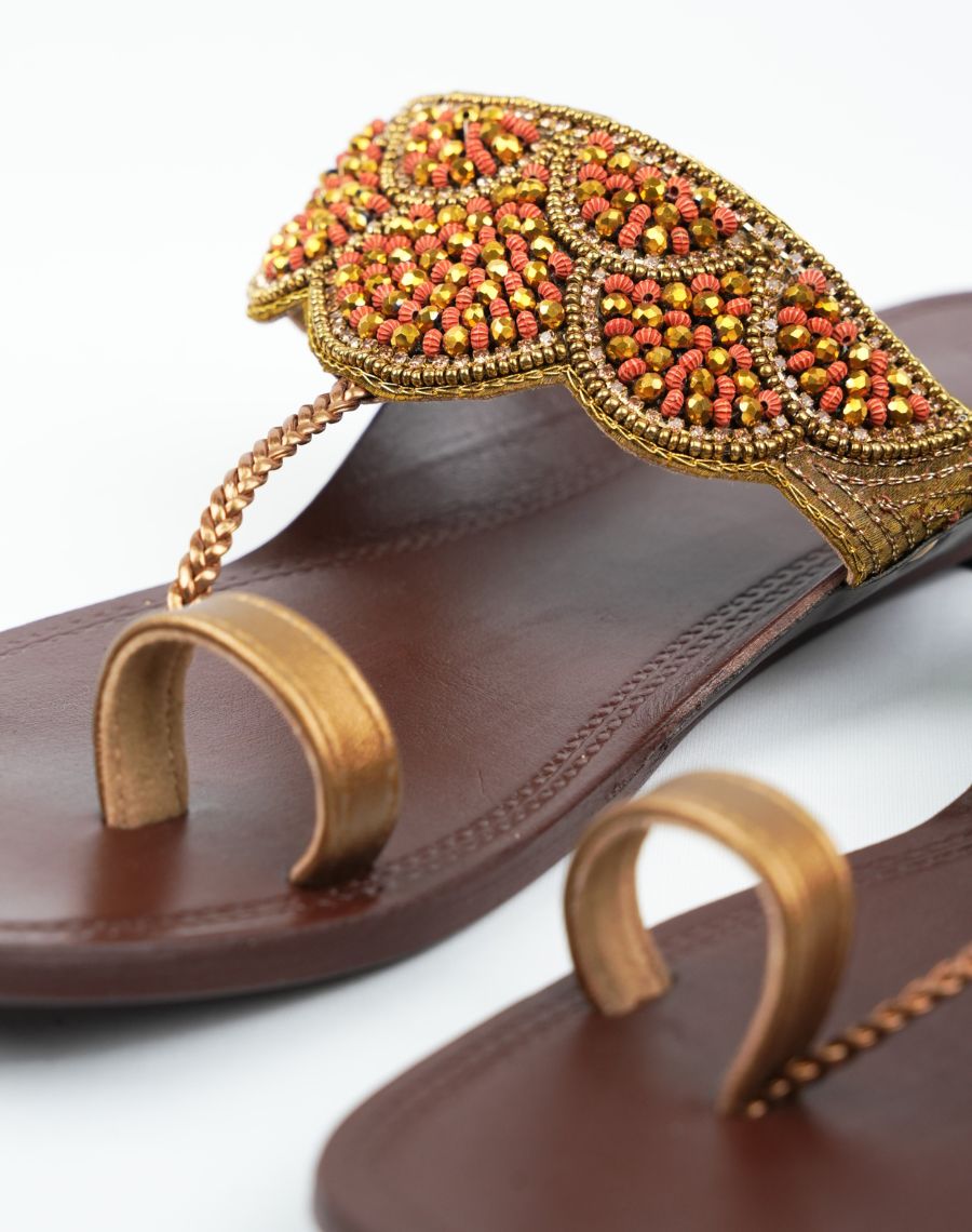 Kolhapuri Flat Sandal - Beaded