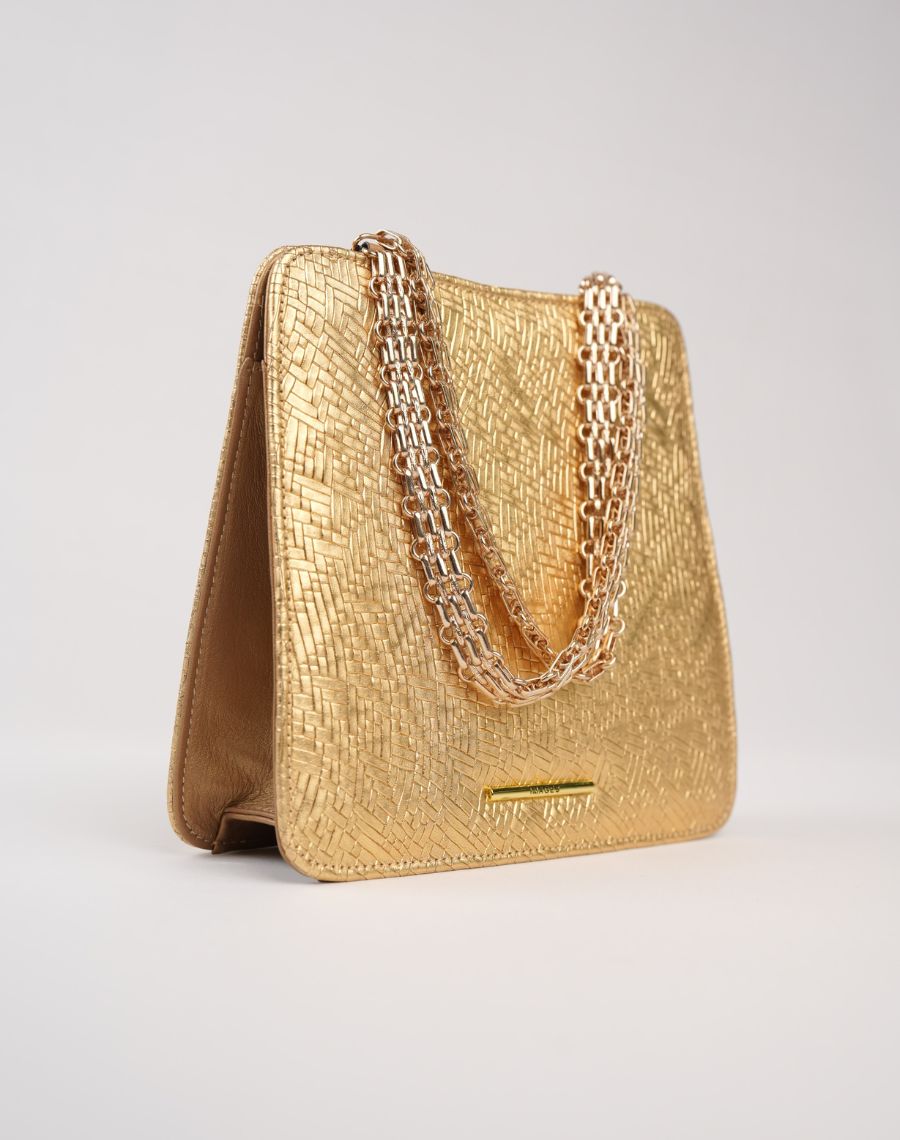 Textured Gold Clutch