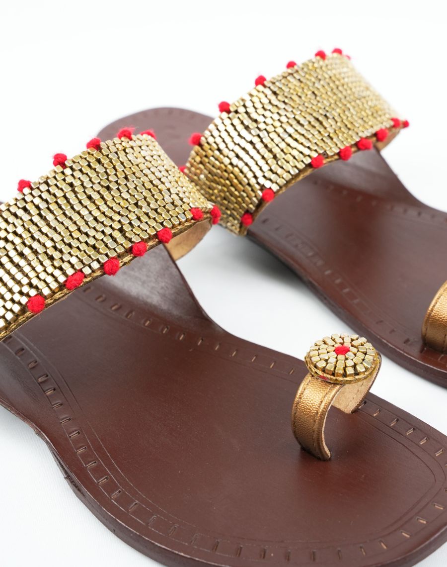 Flat Sandal Kolhapuri - Beaded