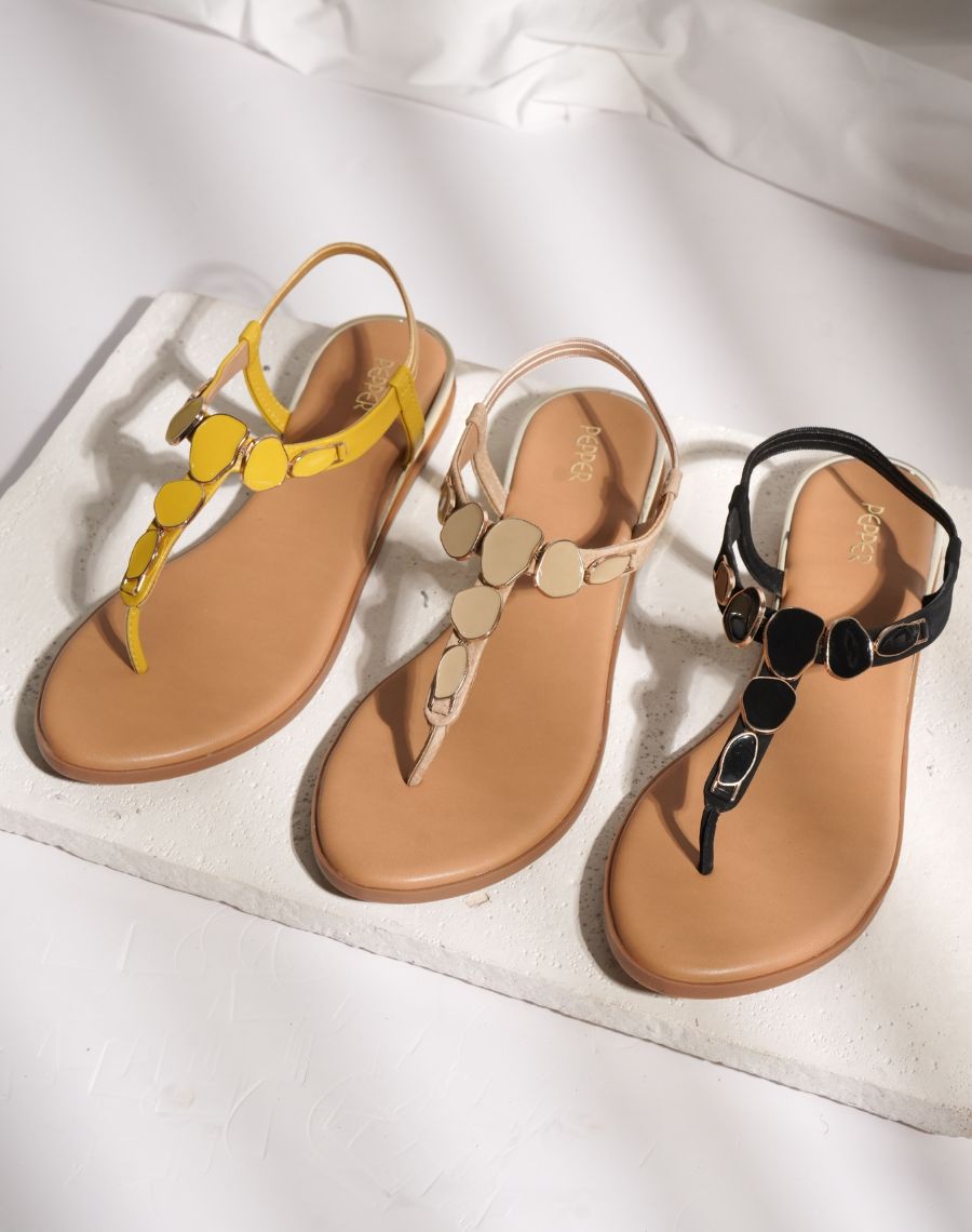 Flat Sandal - Stone - Back Strap