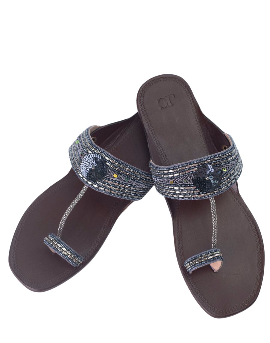 Flat Kolhapuri - Embroidered
