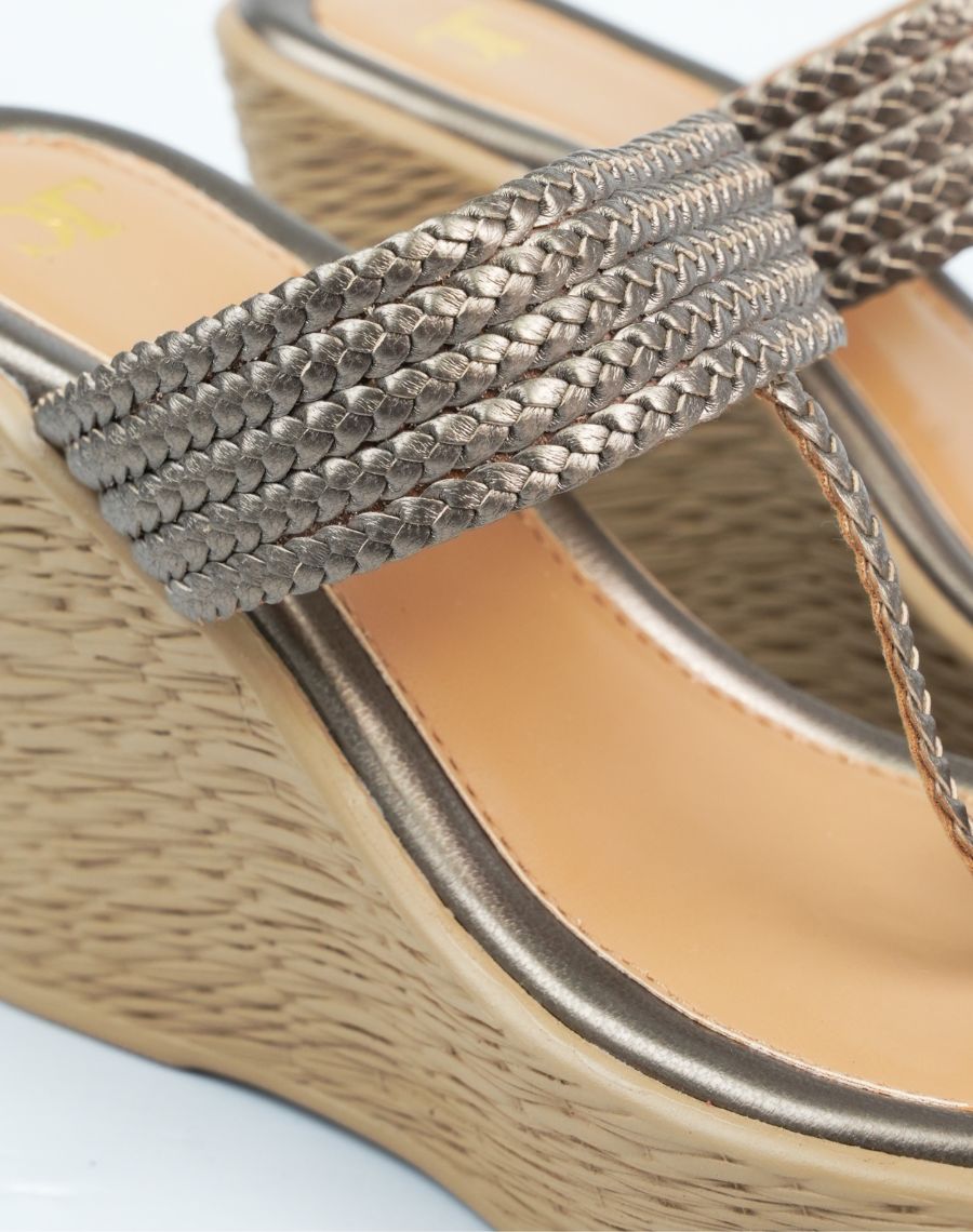 High Wedge Sandal - Woven Upper