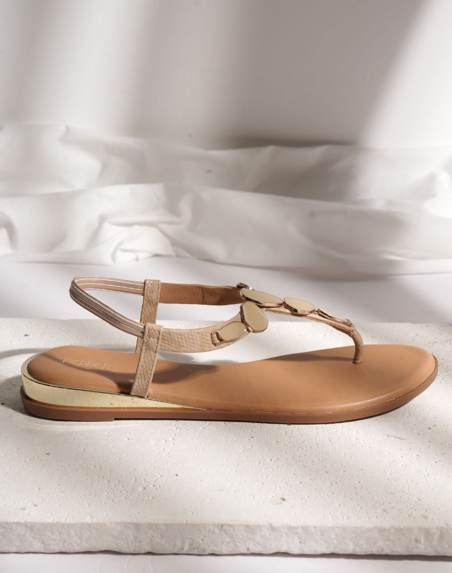 Flat Sandal - Stone - Back Strap