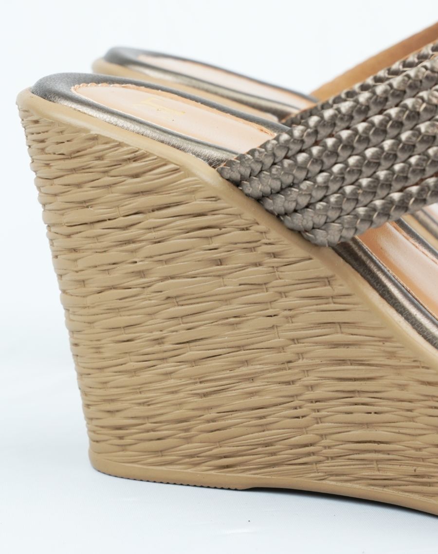 High Wedge Sandal - Woven Upper
