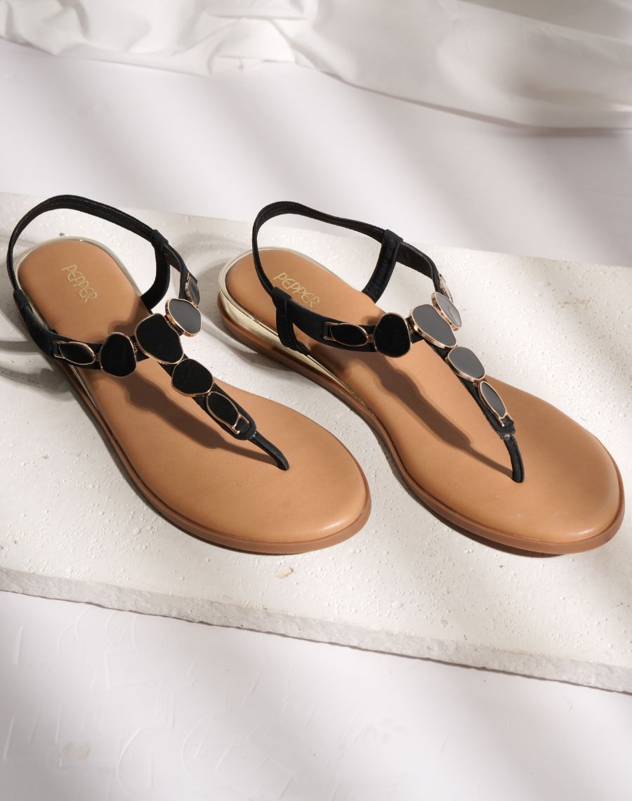 Flat Sandal - Stone - Back Strap