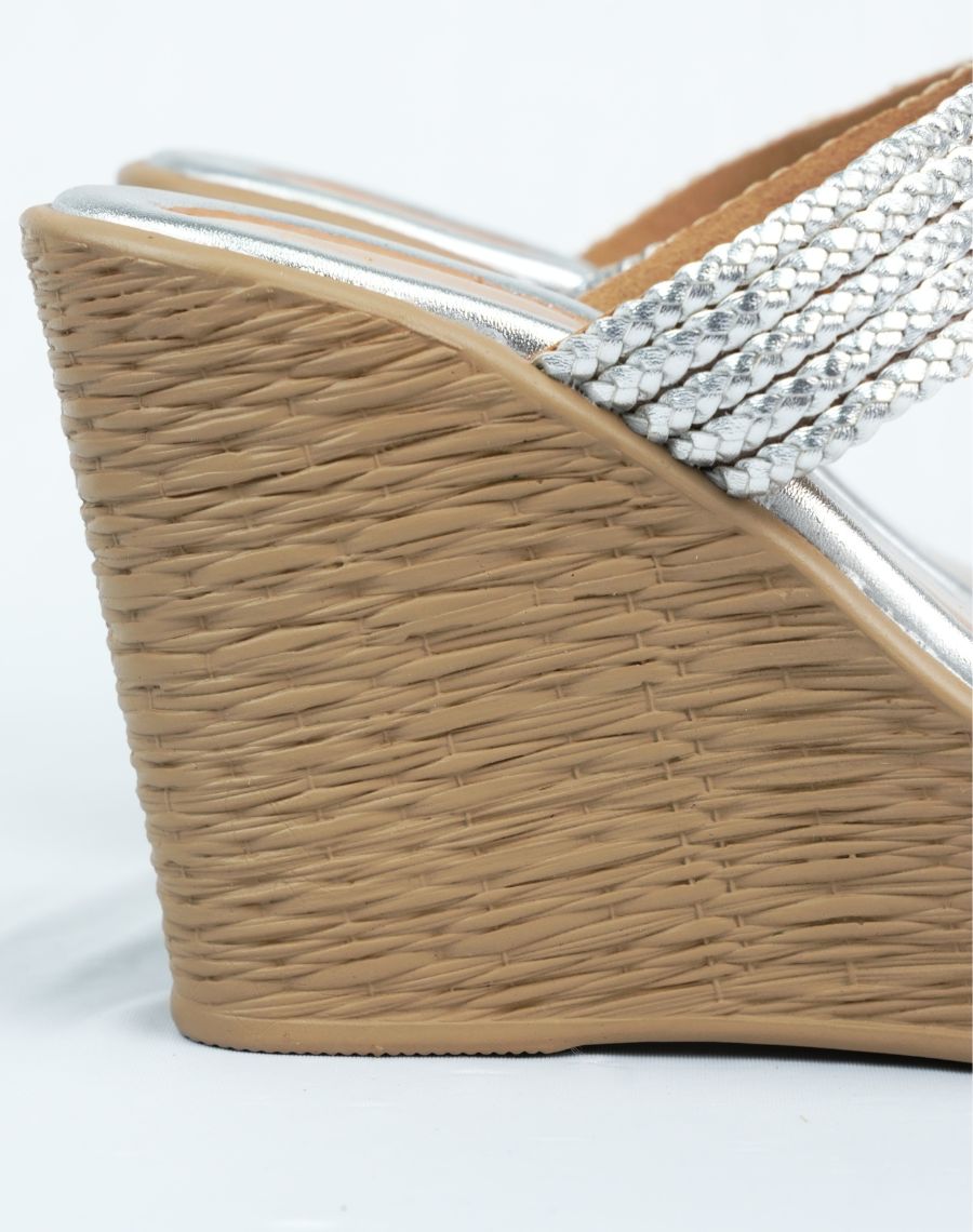 High Wedge Sandal - Woven Upper