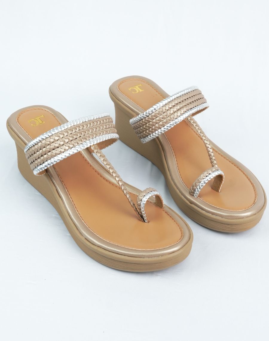 Mid Wedge Sandal - Weaving Two Colors