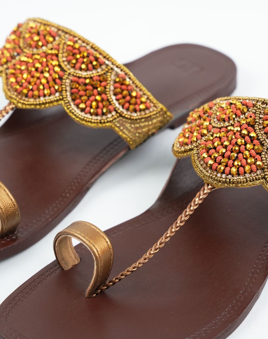 Kolhapuri Flat Sandal - Beaded