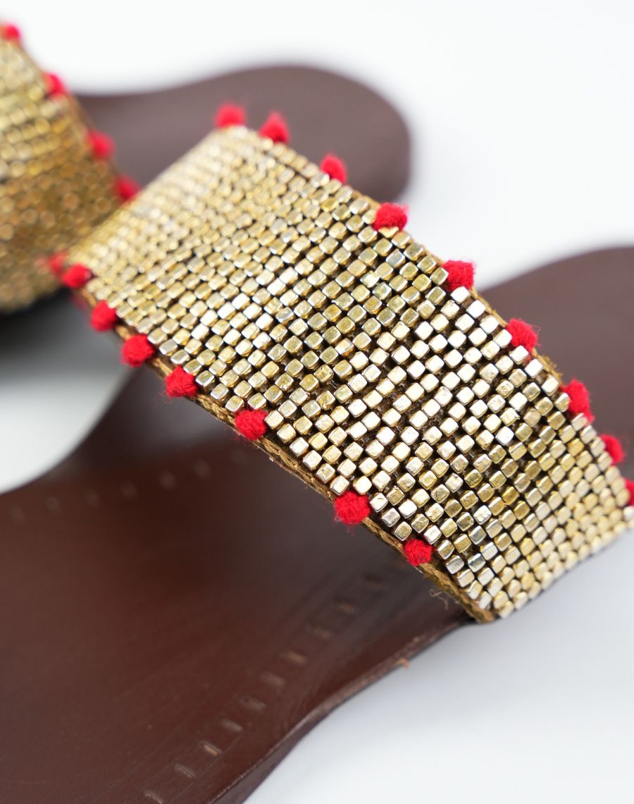 Flat Sandal Kolhapuri - Beaded
