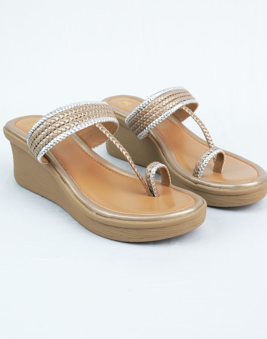 Mid Wedge Sandal - Weaving Two Colors