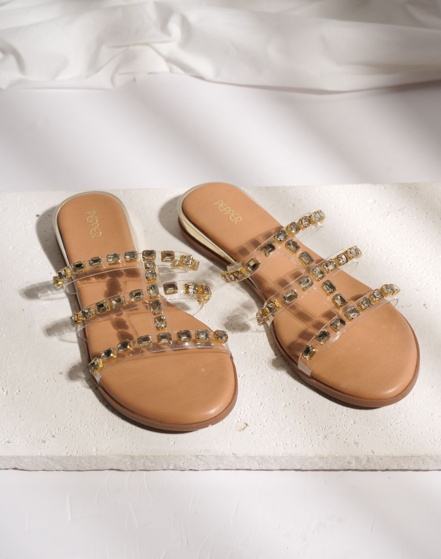 Flat Sandal - Stone Straps