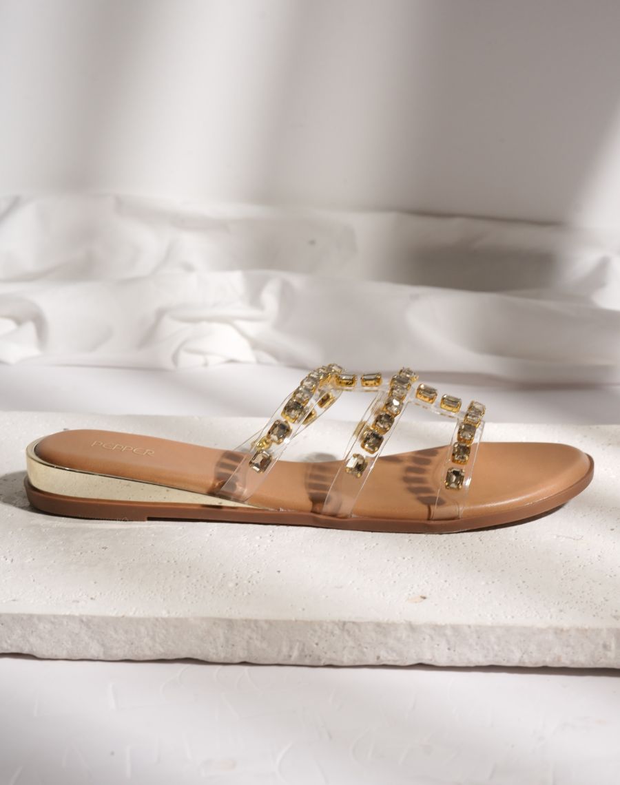 Flat Sandal - Stone Straps