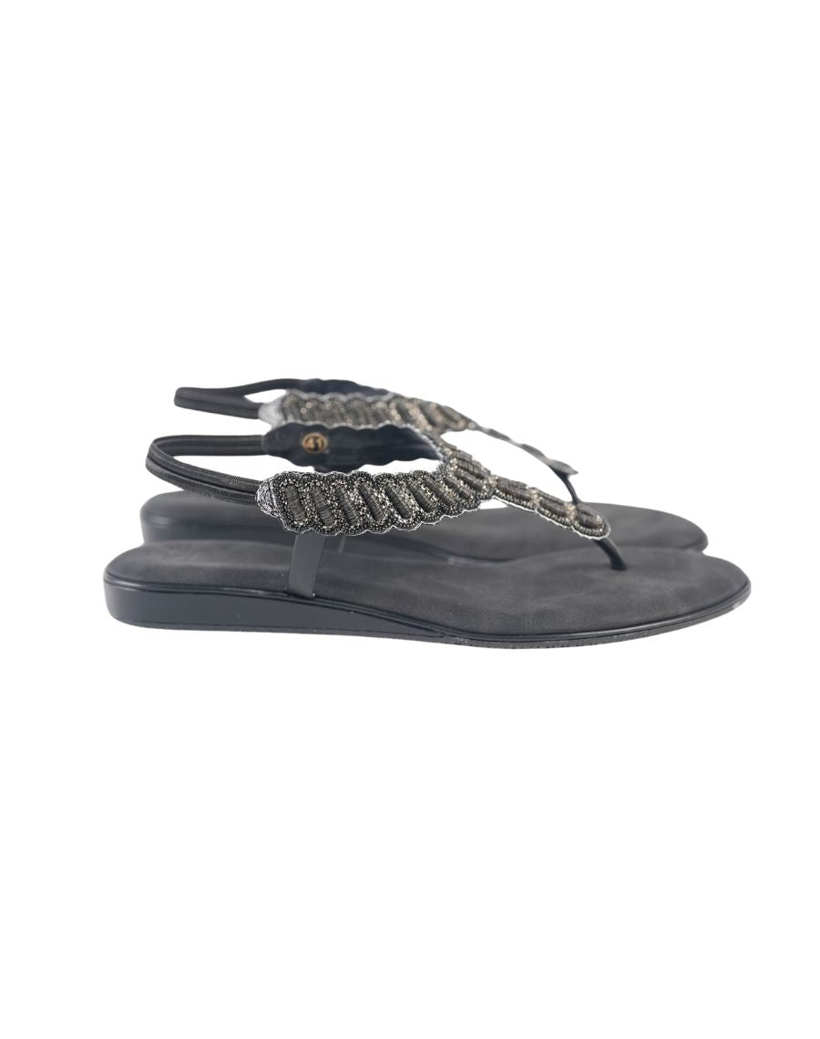 Flat Sandal - Beaded Backstrap