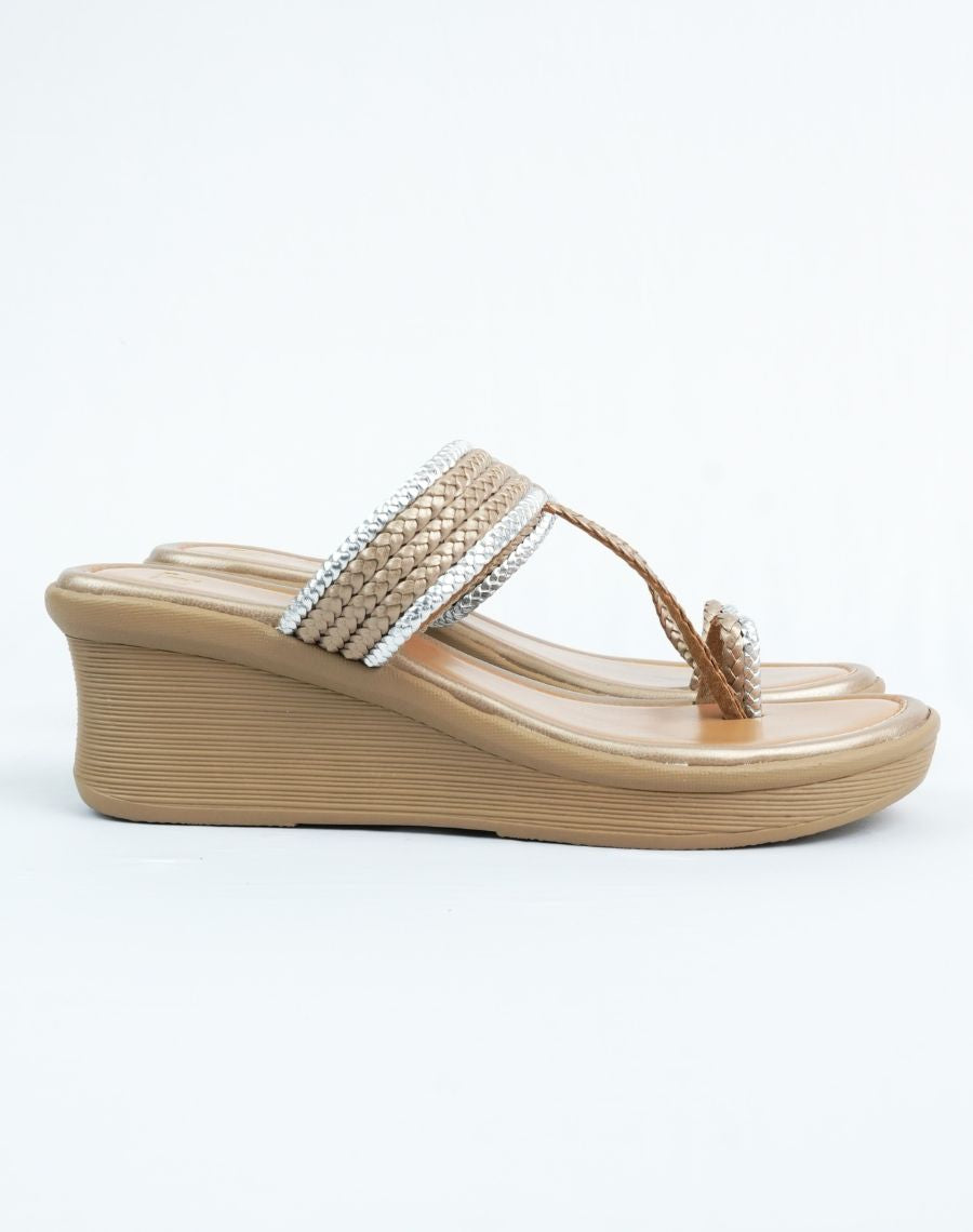 Mid Wedge Sandal - Weaving Two Colors