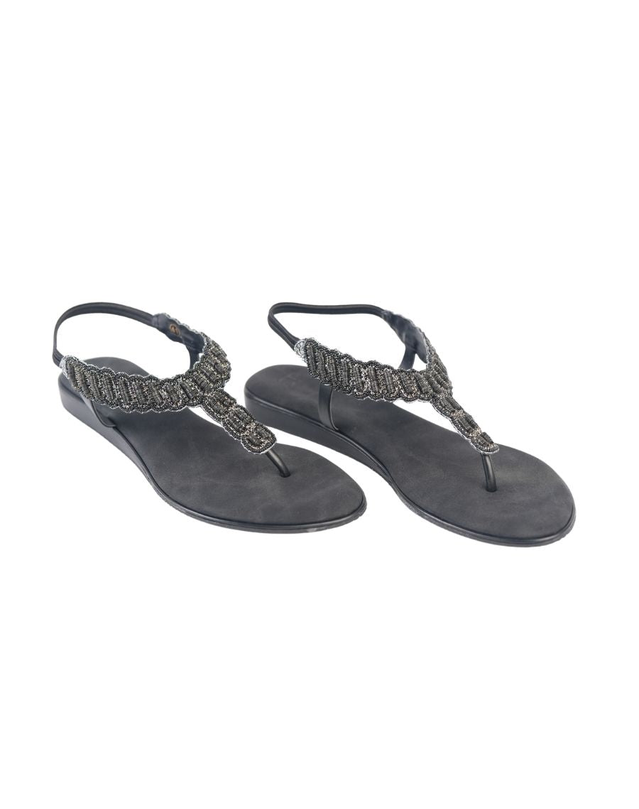 Flat Sandal - Beaded Backstrap