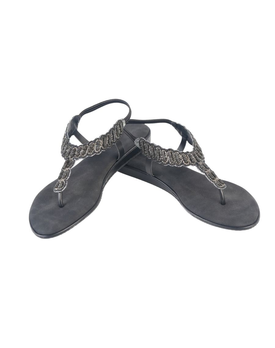 Flat Sandal - Beaded Backstrap
