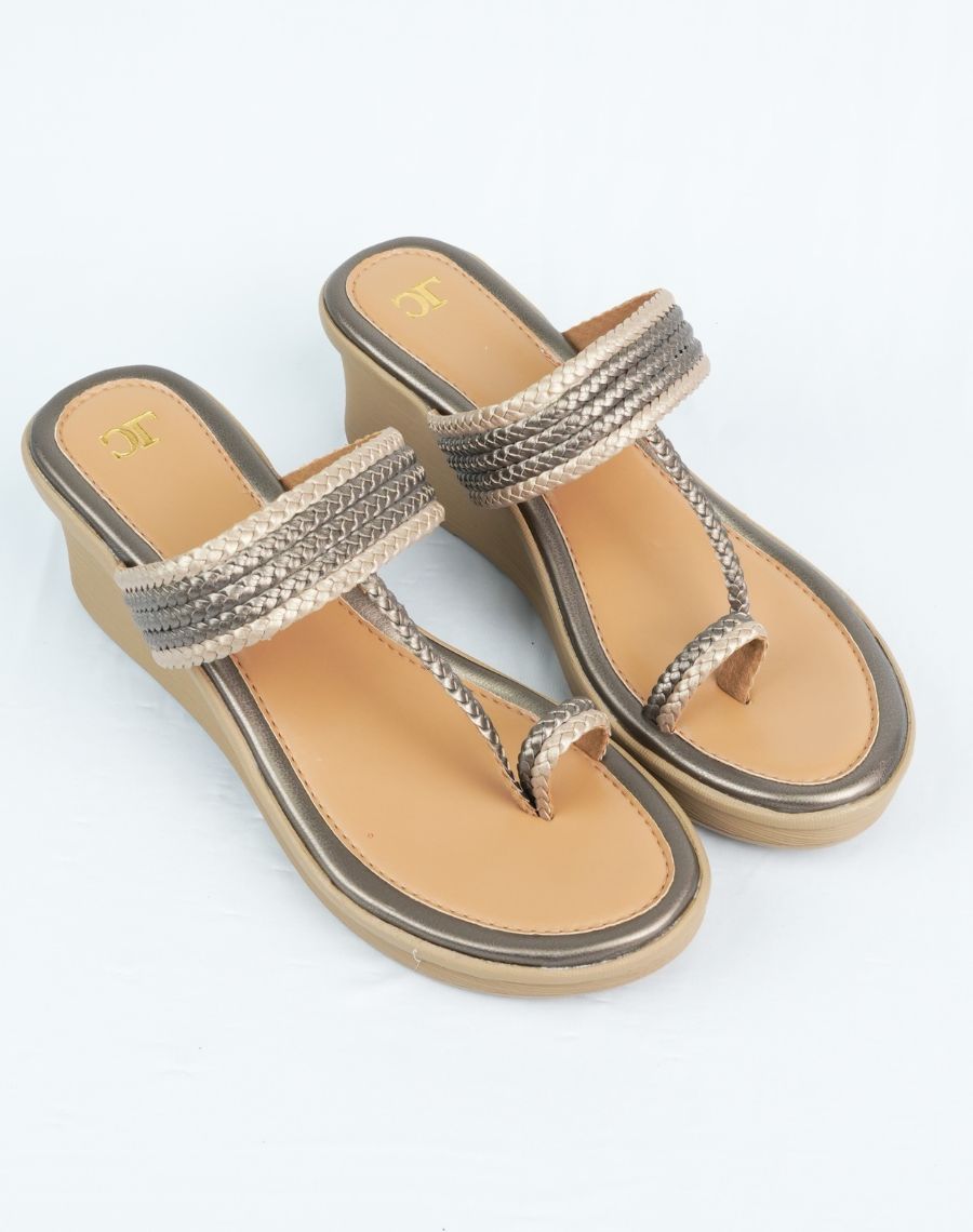 Mid Wedge Sandal - Weaving Two Colors