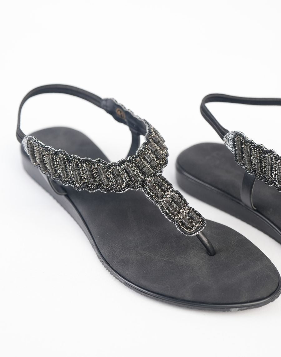 Flat Sandal - Beaded Backstrap