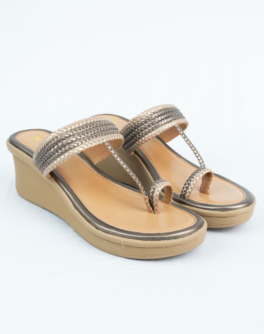 Mid Wedge Sandal - Weaving Two Colors