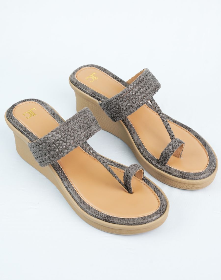 Mid Wedge Sandal - Animal Print