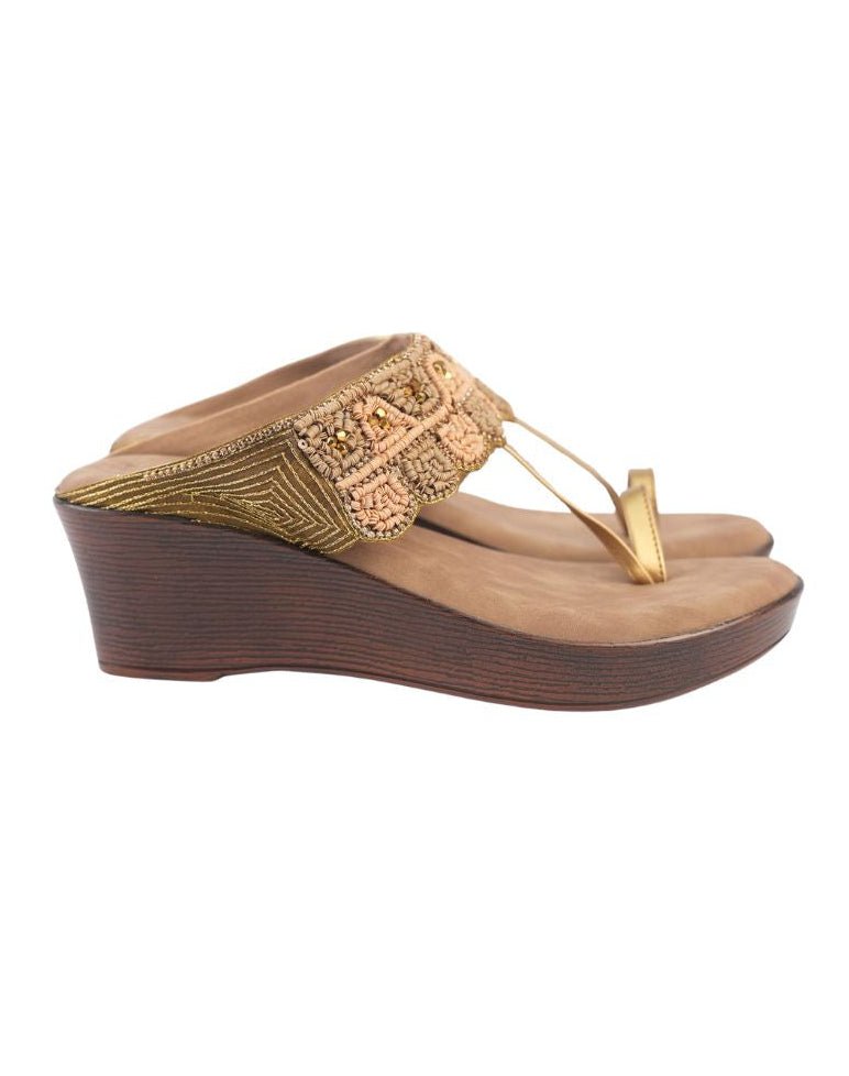 Midwedge Sandal - Sequin Toe Ring