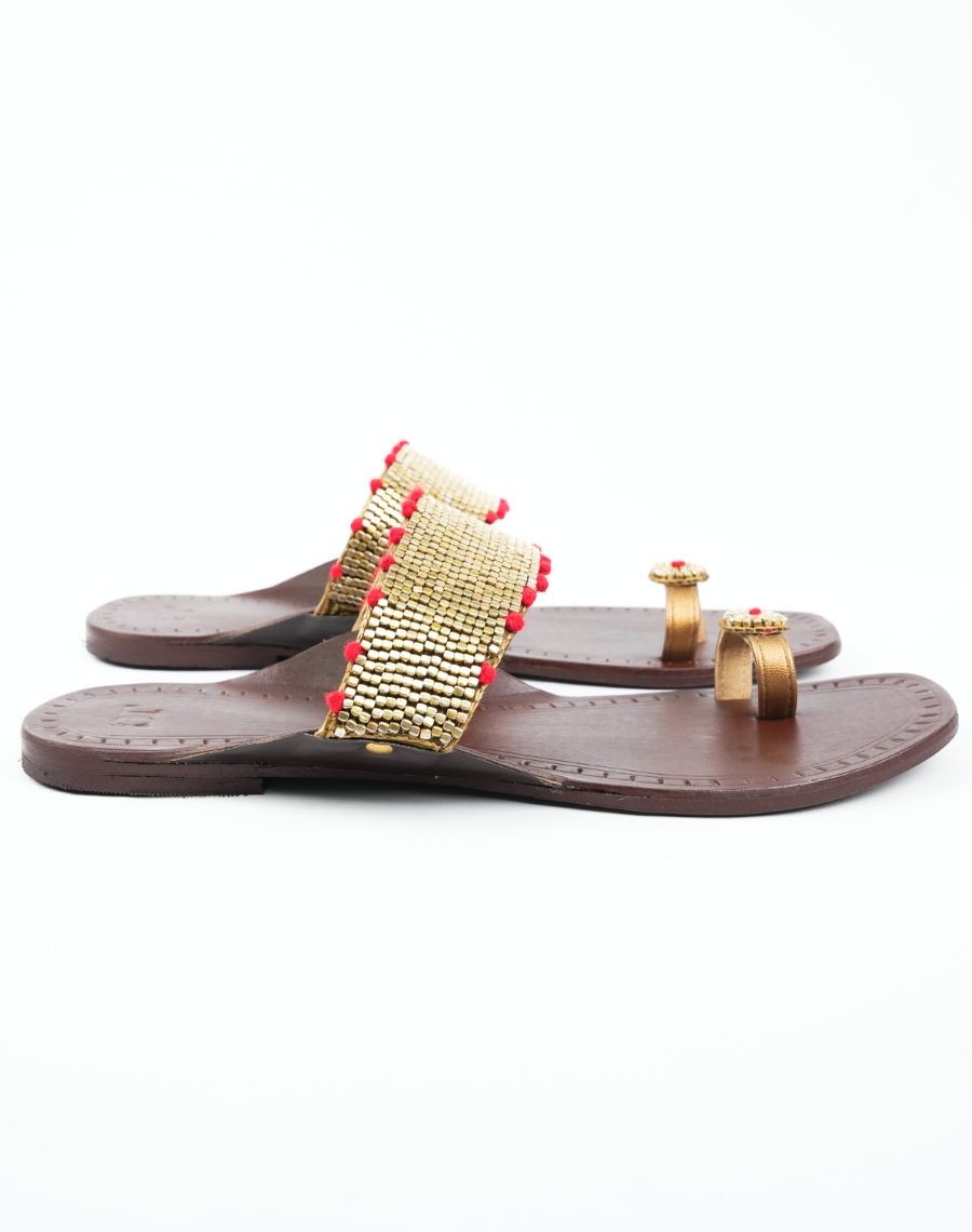 Flat Sandal Kolhapuri - Beaded