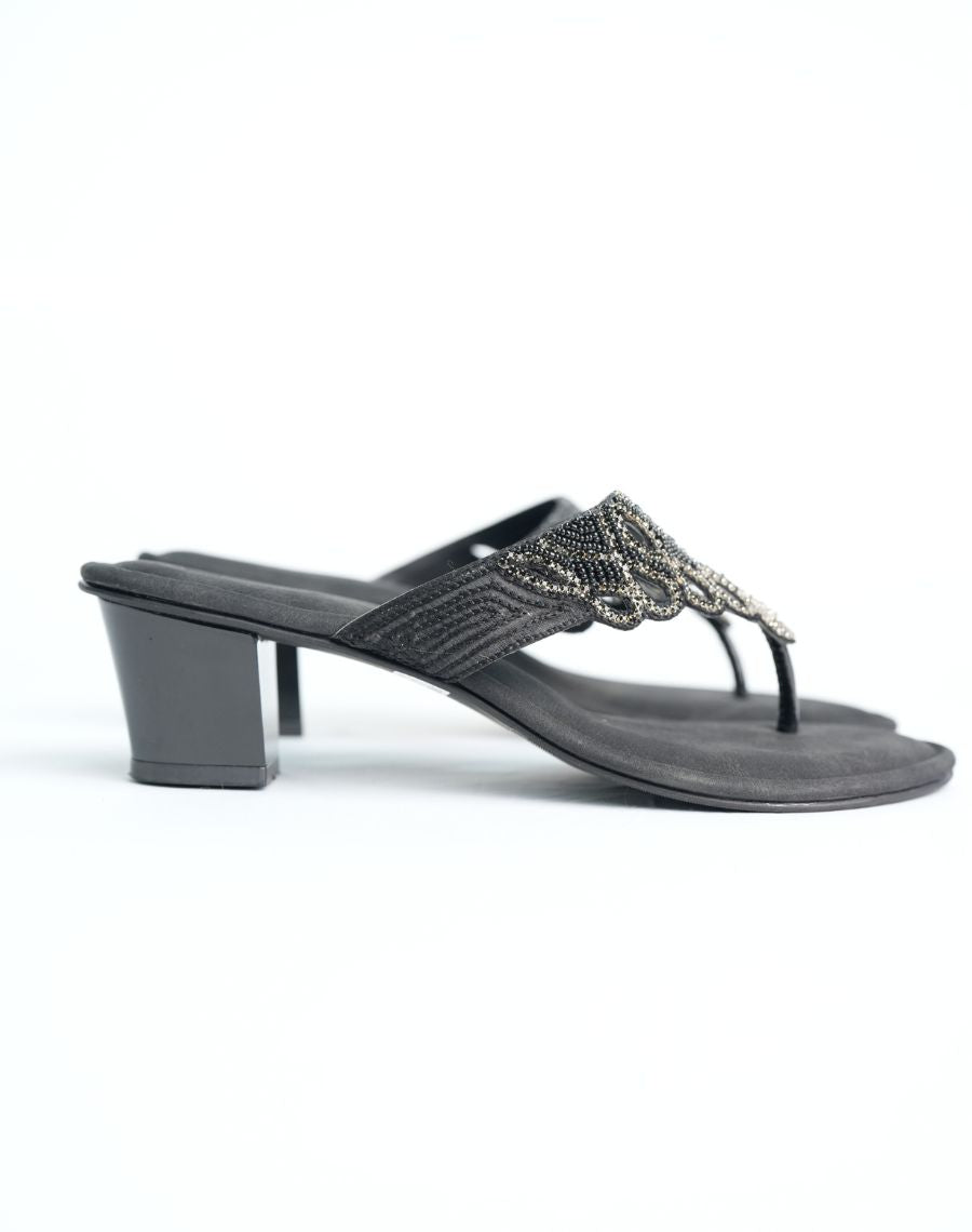 Mid Heel Sandal - Studded Upper