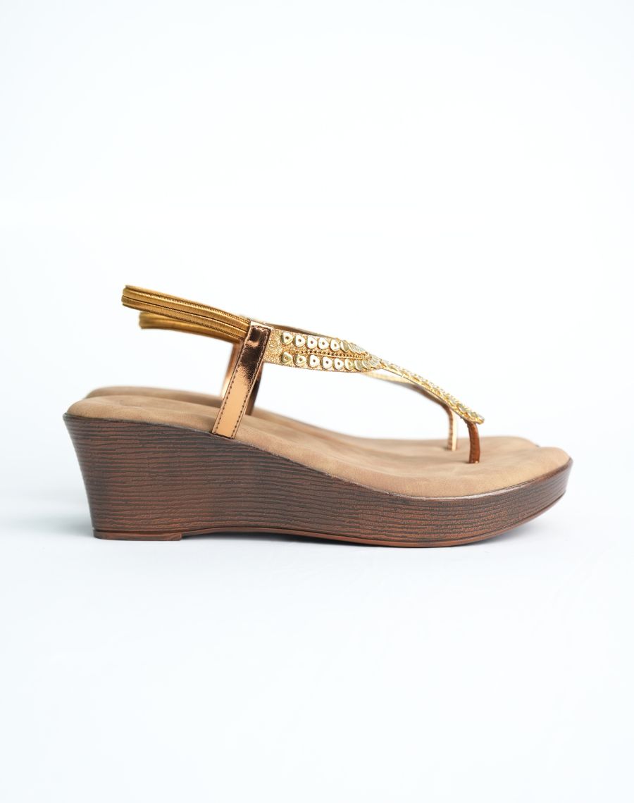 Mid Wedge Sandal - Studded - Backstrap