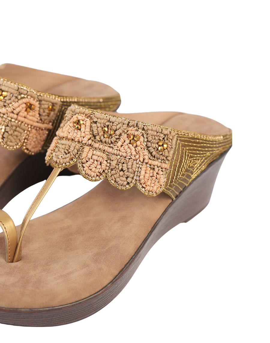Midwedge Sandal - Sequin Toe Ring