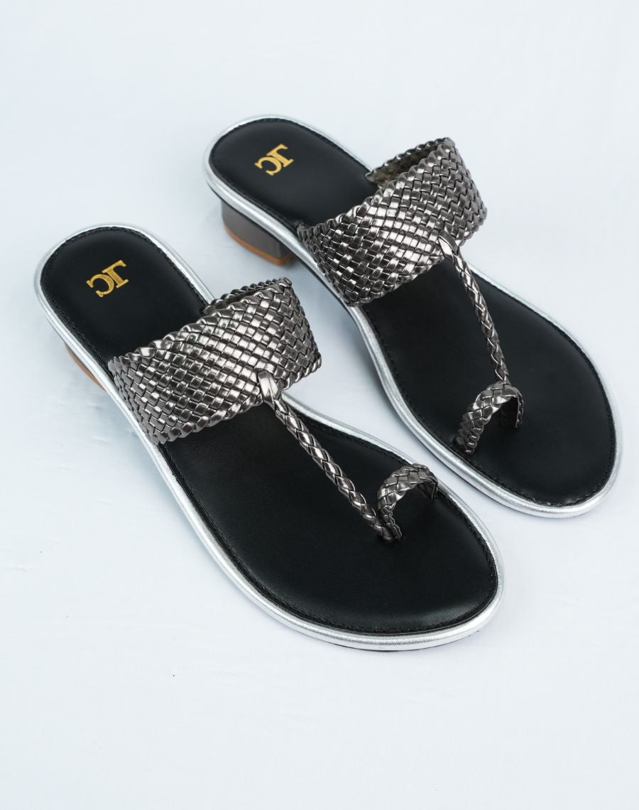 Mid Heel Sandal - Weaving Upper